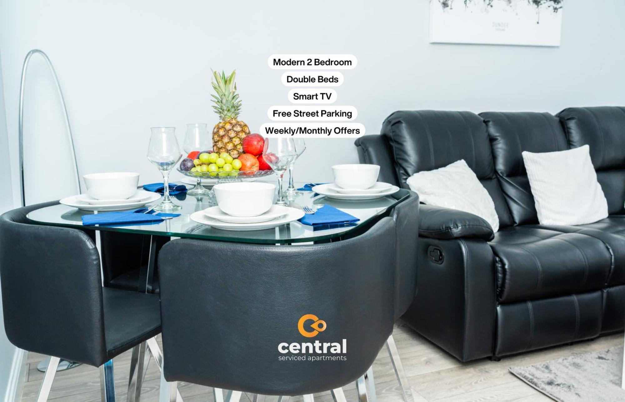 Central Serviced Apartments - 2 Bedroom - Ground Floor - Monthly & Weekly Bookings Welcome - Free Street Parking - 2 Double Beds - Wifi - Smart Tvs In Rooms - Fully Equipped - Heating 24-7 - Contractor & Short Stay Favourite Dundee Buitenkant foto